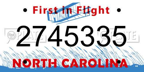 2745335 North Carolina License Plate