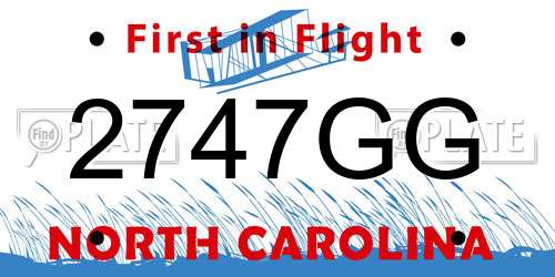 2747GG North Carolina License Plate