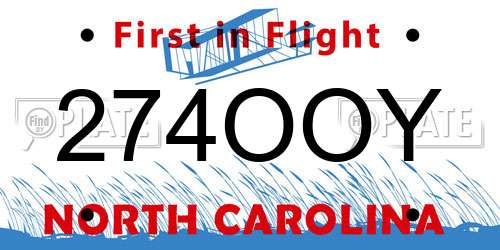 274OOY North Carolina License Plate