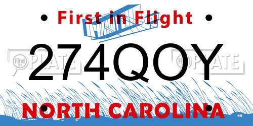 274QOY North Carolina License Plate