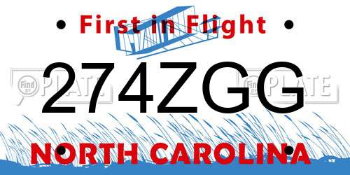 274ZGG North Carolina License Plate