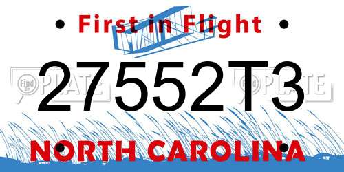 27552T3 North Carolina License Plate