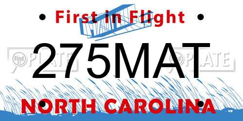 275MAT North Carolina License Plate