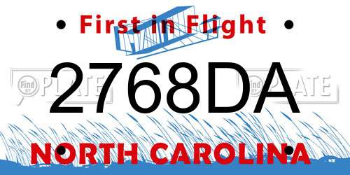 2768DA North Carolina License Plate
