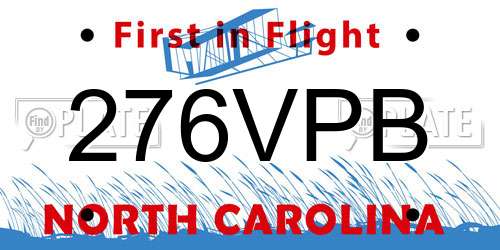 276VPB North Carolina License Plate
