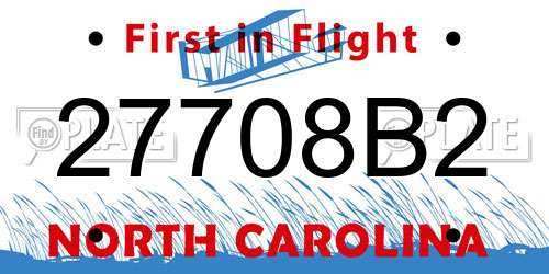 27708B2 North Carolina License Plate