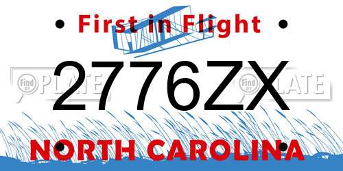 2776ZX North Carolina License Plate