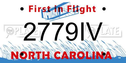 2779IV North Carolina License Plate