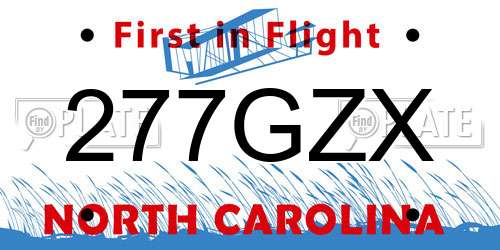 277GZX North Carolina License Plate