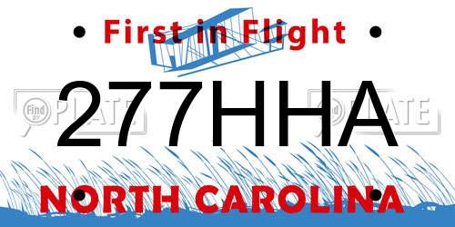 277HHA North Carolina License Plate