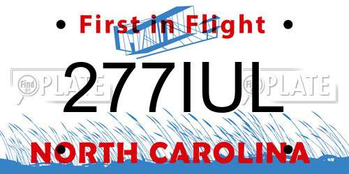 277IUL North Carolina License Plate