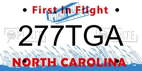 277TGA North Carolina License Plate