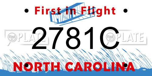 2781C North Carolina License Plate