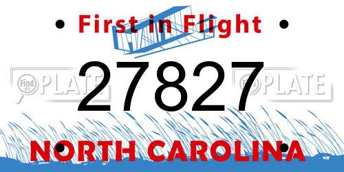 27827 North Carolina License Plate