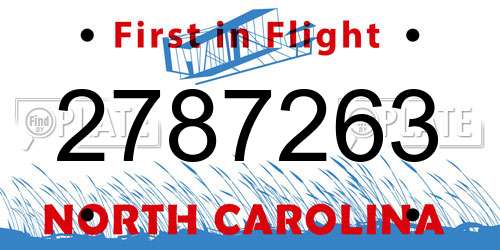 2787263 North Carolina License Plate