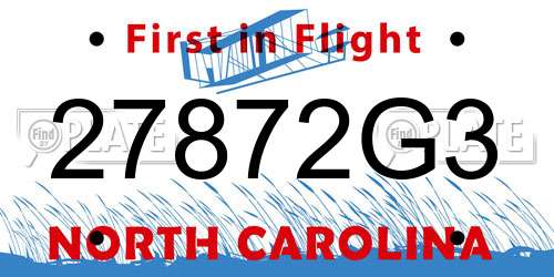 27872G3 North Carolina License Plate