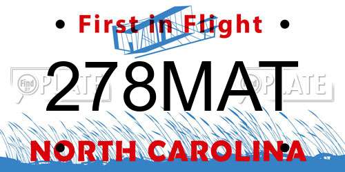 278MAT North Carolina License Plate