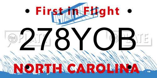 278YOB North Carolina License Plate