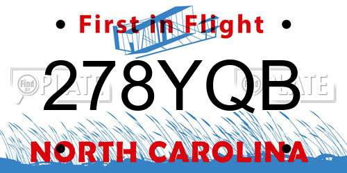 278YQB North Carolina License Plate