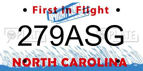 279ASG North Carolina License Plate