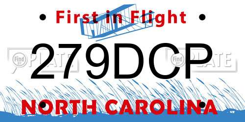 279DCP North Carolina License Plate