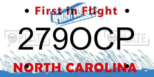279OCP North Carolina License Plate