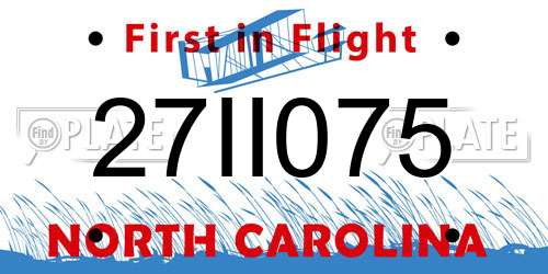 27II075 North Carolina License Plate