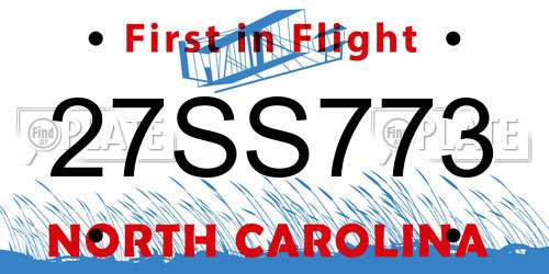 27SS773 North Carolina License Plate