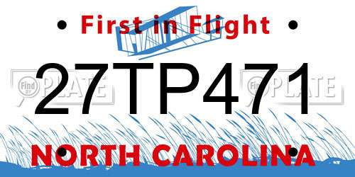27TP471 North Carolina License Plate