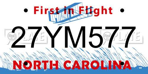 27YM577 North Carolina License Plate