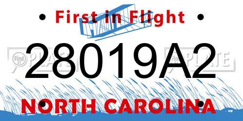 28019A2 North Carolina License Plate