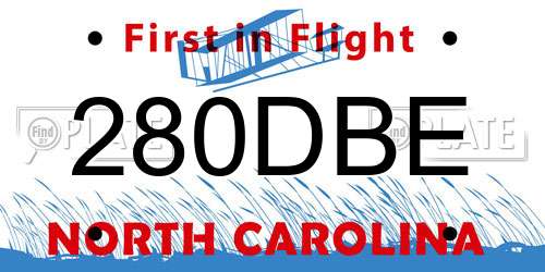 280DBE North Carolina License Plate