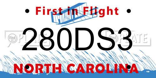 280DS3 North Carolina License Plate