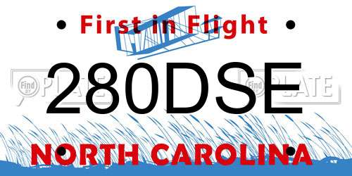 280DSE North Carolina License Plate