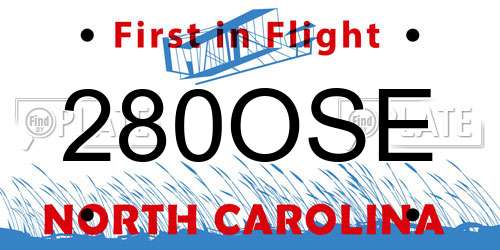 280OSE North Carolina License Plate