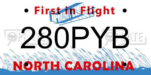 280PYB North Carolina License Plate