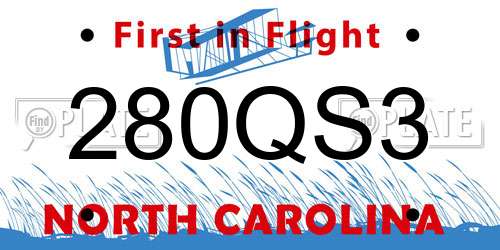 280QS3 North Carolina License Plate