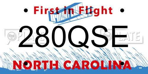 280QSE North Carolina License Plate