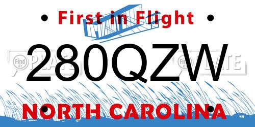280QZW North Carolina License Plate