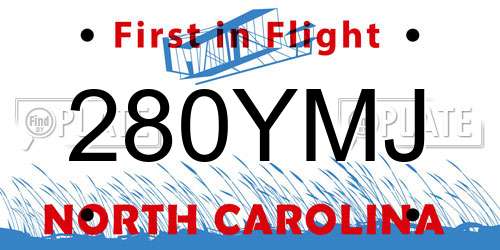 280YMJ North Carolina License Plate