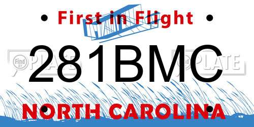 281BMC North Carolina License Plate