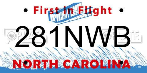 281NWB North Carolina License Plate