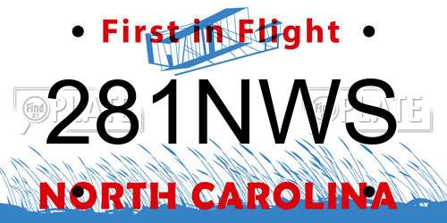 281NWS North Carolina License Plate