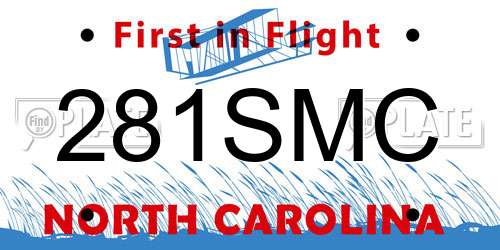 281SMC North Carolina License Plate