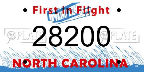 28200 North Carolina License Plate