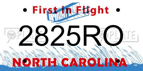 2825RO North Carolina License Plate