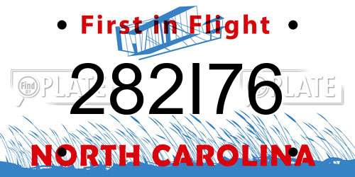 282I76 North Carolina License Plate