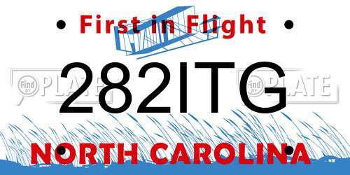 282ITG North Carolina License Plate