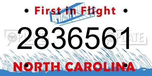 2836561 North Carolina License Plate