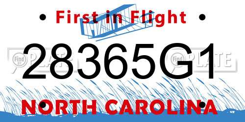 28365G1 North Carolina License Plate